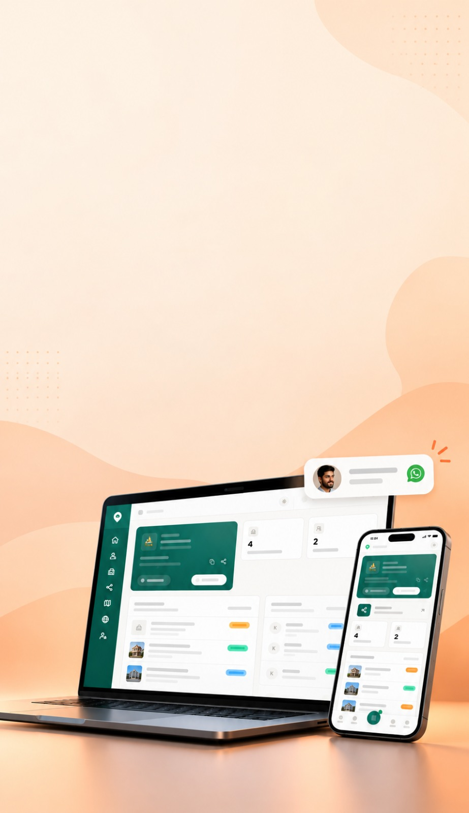Mobile Business Manager dashboard for listings and leads